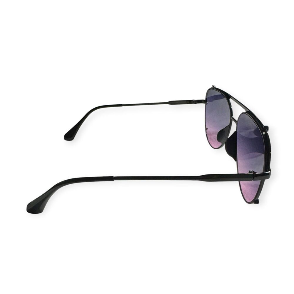Topfoxx Black Frame Aviator Sunglasses with Gradient Purple-Pink Lenses - Picture 3 of 6